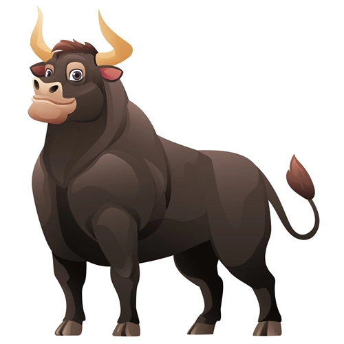 At the Farm Theme Bull Transparent Sticker